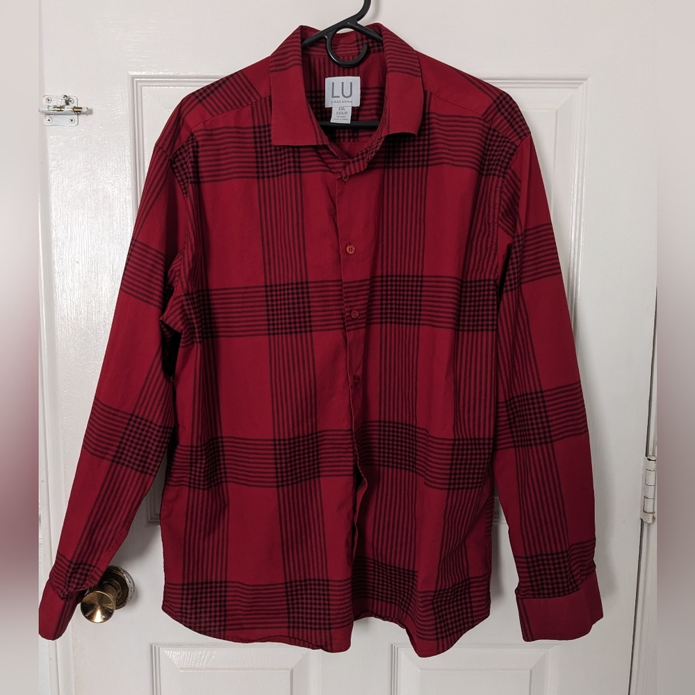 Stylish Men's Red Long Sleeve Shirt